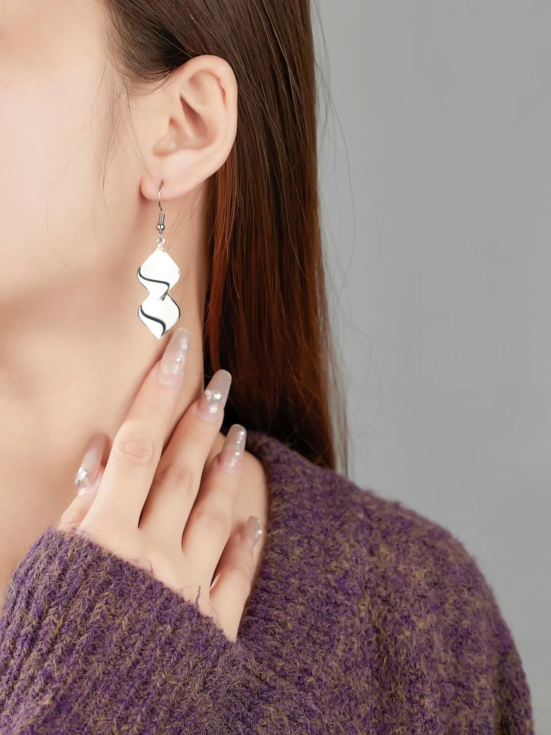 925 Sterling Silver Hooks Small Dangle Drop Earrings for Women Light Weight Tricolor Subtlety Small Fashion Dainty Perfect Jewelry for Gifts hypoallergenic Elegant Classical