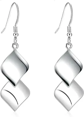 925 Sterling Silver Hooks Small Dangle Drop Earrings for Women Light Weight Tricolor Subtlety Small Fashion Dainty Perfect Jewelry for Gifts hypoallergenic Elegant Classical