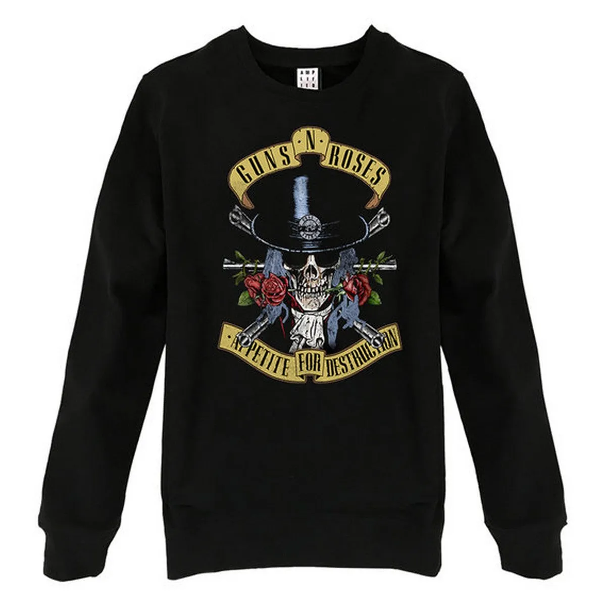Amplified Unisex Adult Top Hat Skull Guns N Roses Sweatshirt