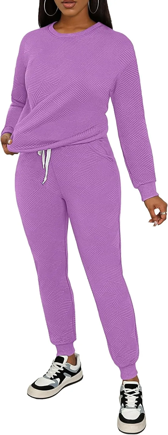 AOMONI Track Suits for Women Set Sweatsuit Sets 2 Piece Long Sleeve Outfits Jogger Sets Pullover with Pockets