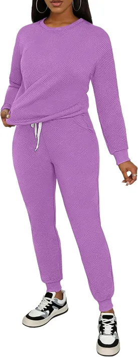 AOMONI Track Suits for Women Set Sweatsuit Sets 2 Piece Long Sleeve Outfits Jogger Sets Pullover with Pockets
