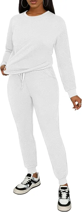 AOMONI Track Suits for Women Set Sweatsuit Sets 2 Piece Long Sleeve Outfits Jogger Sets Pullover with Pockets