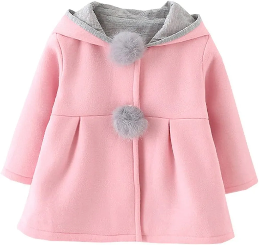 Baby Girl's Toddler Kids Fall Winter Coat Jacket Outwear Ear Hoodie Sweatshirt