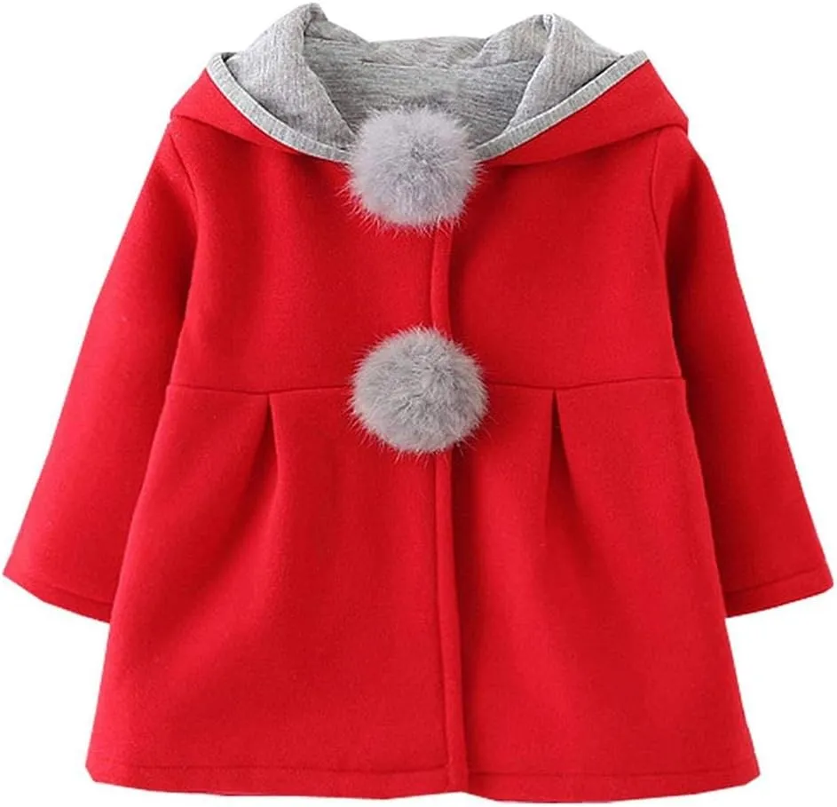 Baby Girl's Toddler Kids Fall Winter Coat Jacket Outwear Ear Hoodie Sweatshirt