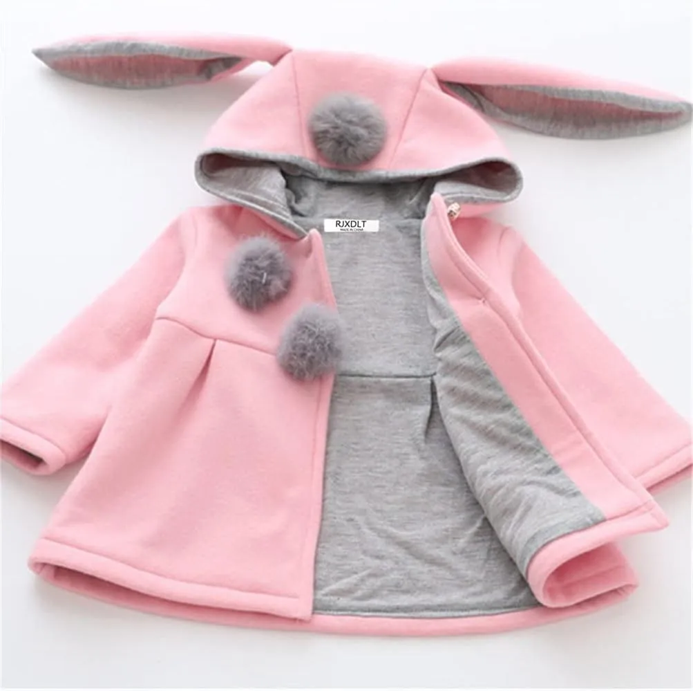 Baby Girl's Toddler Kids Fall Winter Coat Jacket Outwear Ear Hoodie Sweatshirt