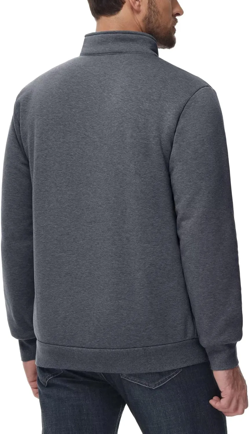 Boladeci Men's Quarter Zip Pullover Premium Sherpa Lined Long Sleeve Golf Shirts for Men Midweight 1/4 Half Zip Sweatshirts