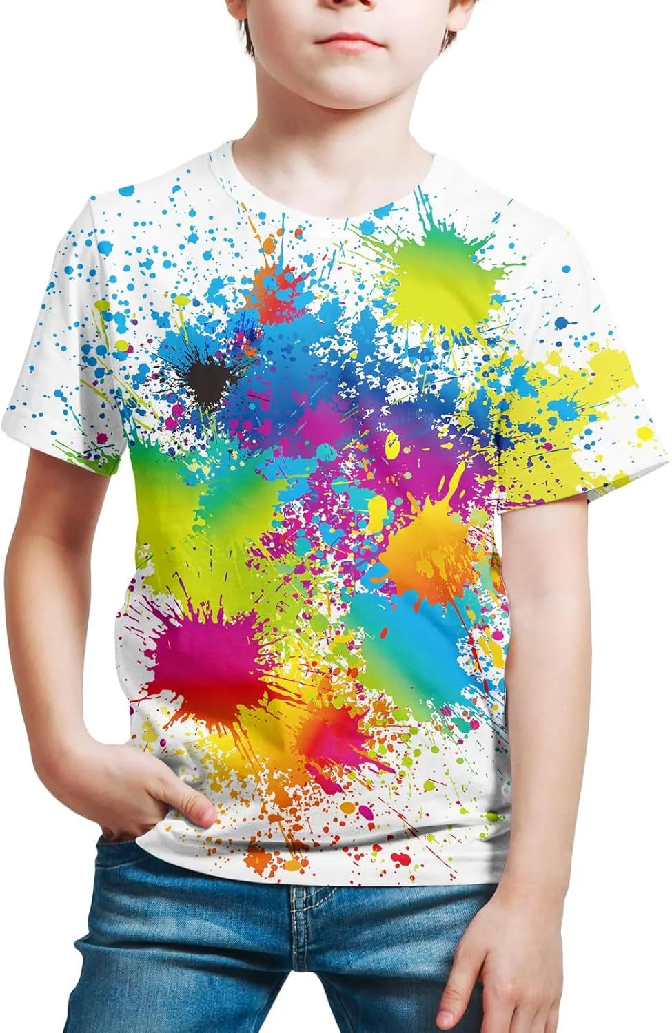 Boys Girls Kids Tee Shirt 3D Print Graphic Short Sleeve Shirt for Kids 6-16 Years