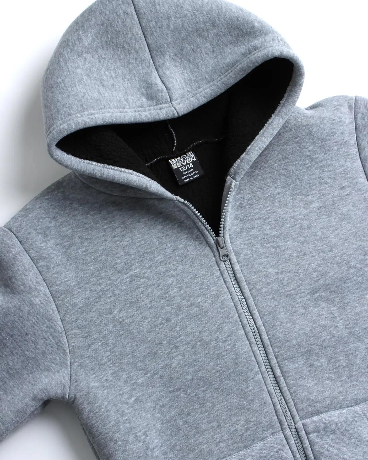 Boys Sweatshirt  Heavyweight Sherpa Fleece Lined Zip Hoodie Sweatshirt  Winter Sweatshirt Jacket for Boys (8-18)