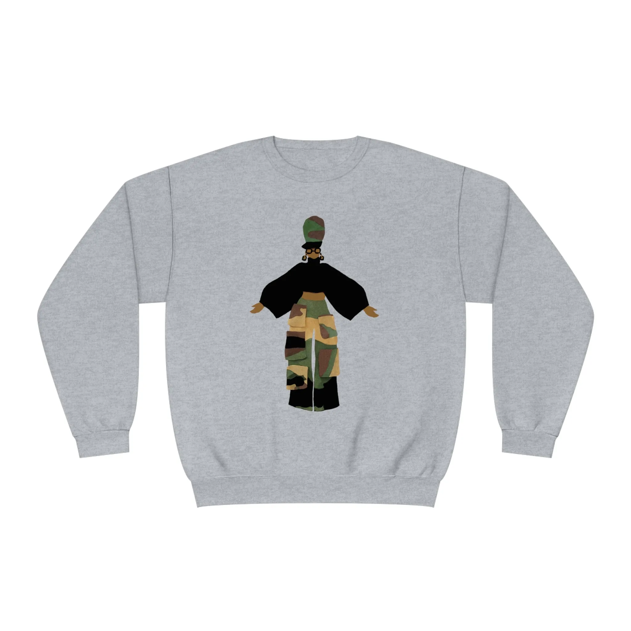 Camo Cargo Queen Unisex Crewneck Sweatshirt