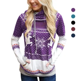 Christmas Print Pocket Sweatshirt
