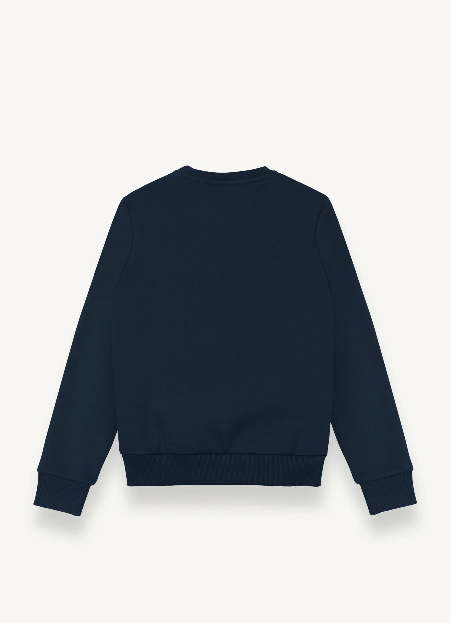 Crew Neck Sweatshirt with Ribbed Knit Edges