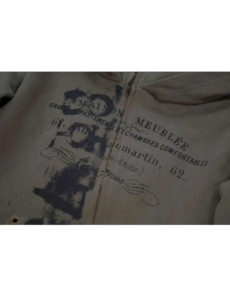 Crooked Zipper Hooded Sweatshirt【s0000010765】
