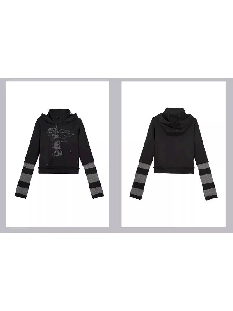 Crooked Zipper Hooded Sweatshirt【s0000010765】