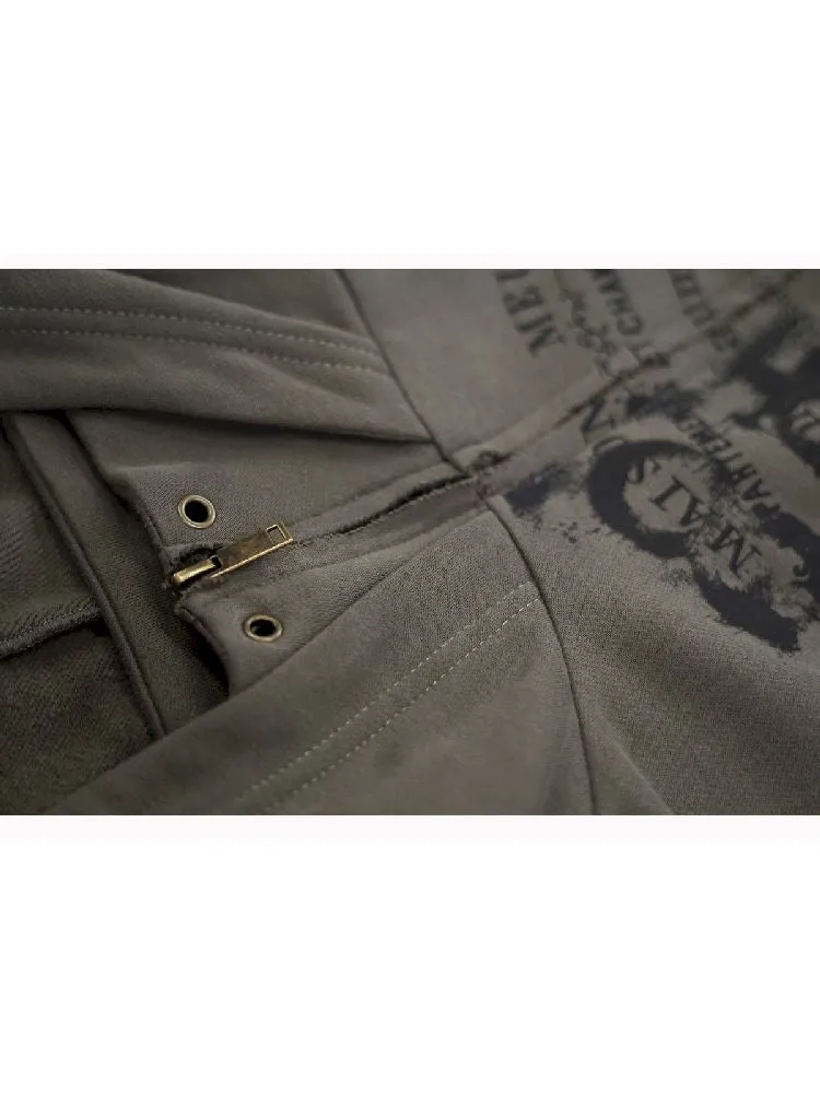Crooked Zipper Hooded Sweatshirt【s0000010765】