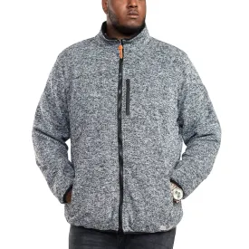 D555 Mens Rockley Big & Tall Sherpa Lined Zip Up Sweatshirt - Grey
