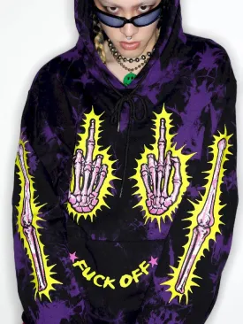 Dark Punk Middle Finger Tie-Dye Hooded Sweatshirt【s0000010267】
