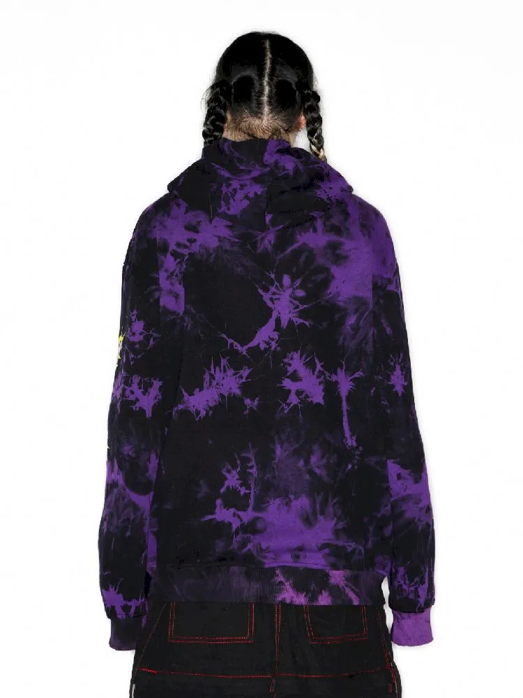 Dark Punk Middle Finger Tie-Dye Hooded Sweatshirt【s0000010267】
