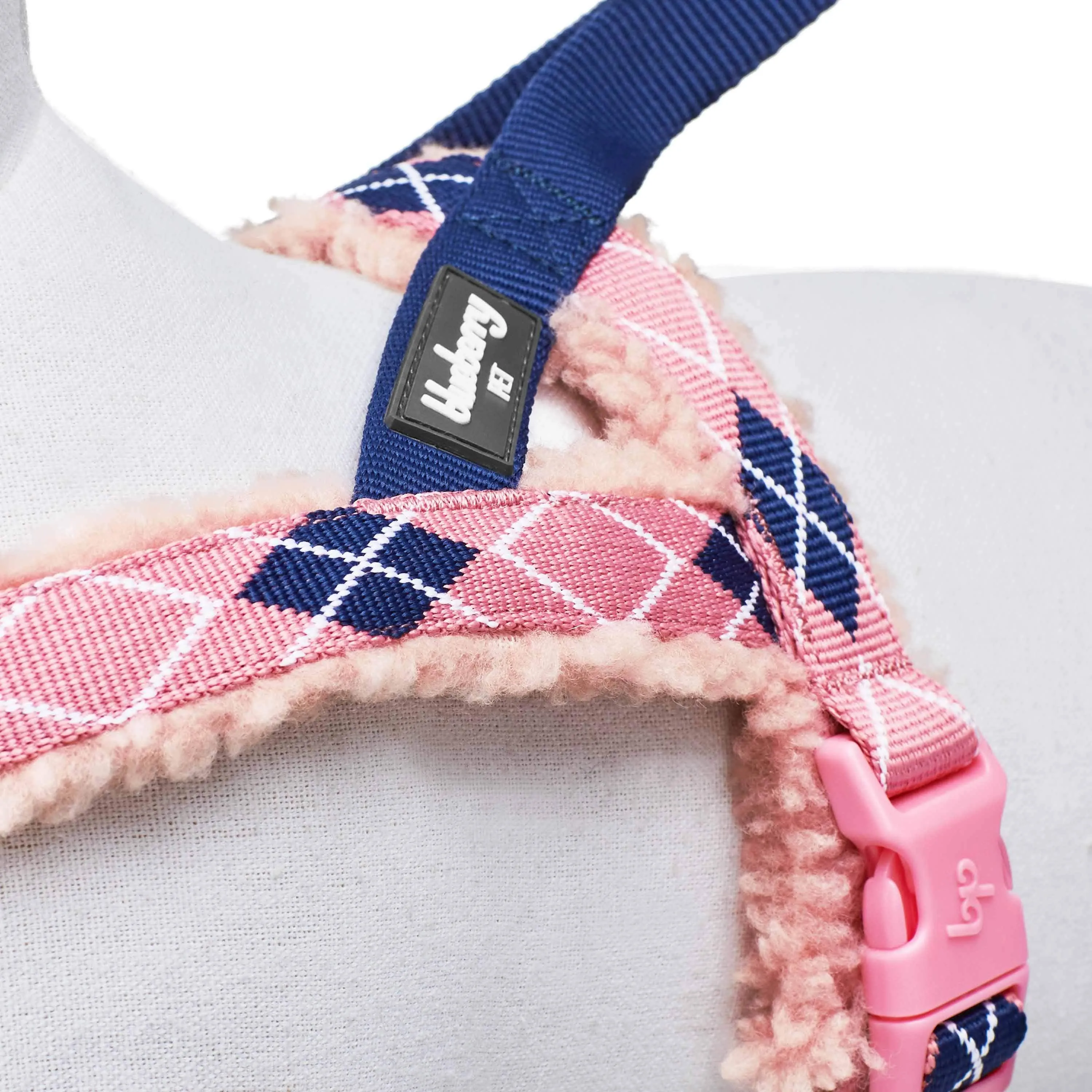 Easy On/Off | Sherpa Fleece Padded Dog Harness in Scottish Argyle