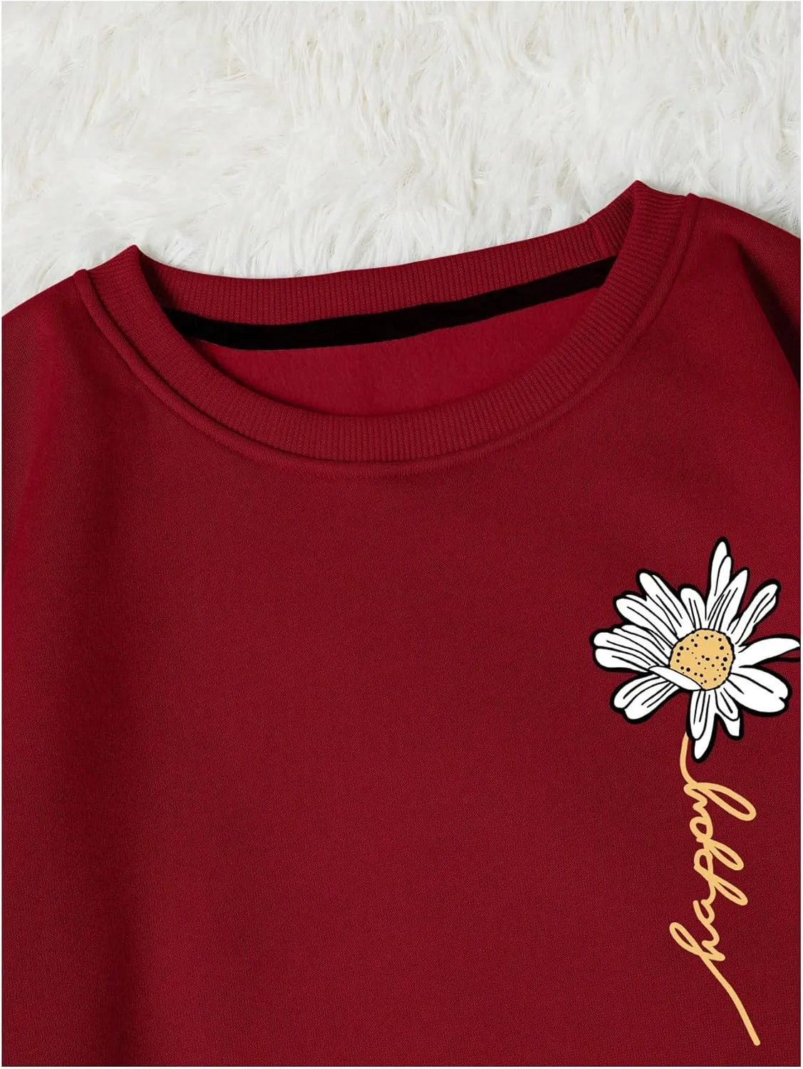 Floerns Women's Graphic Oversized Sweatshirts Long Sleeve Crew Neck Drop Shoulder Pullover Sweatshirt