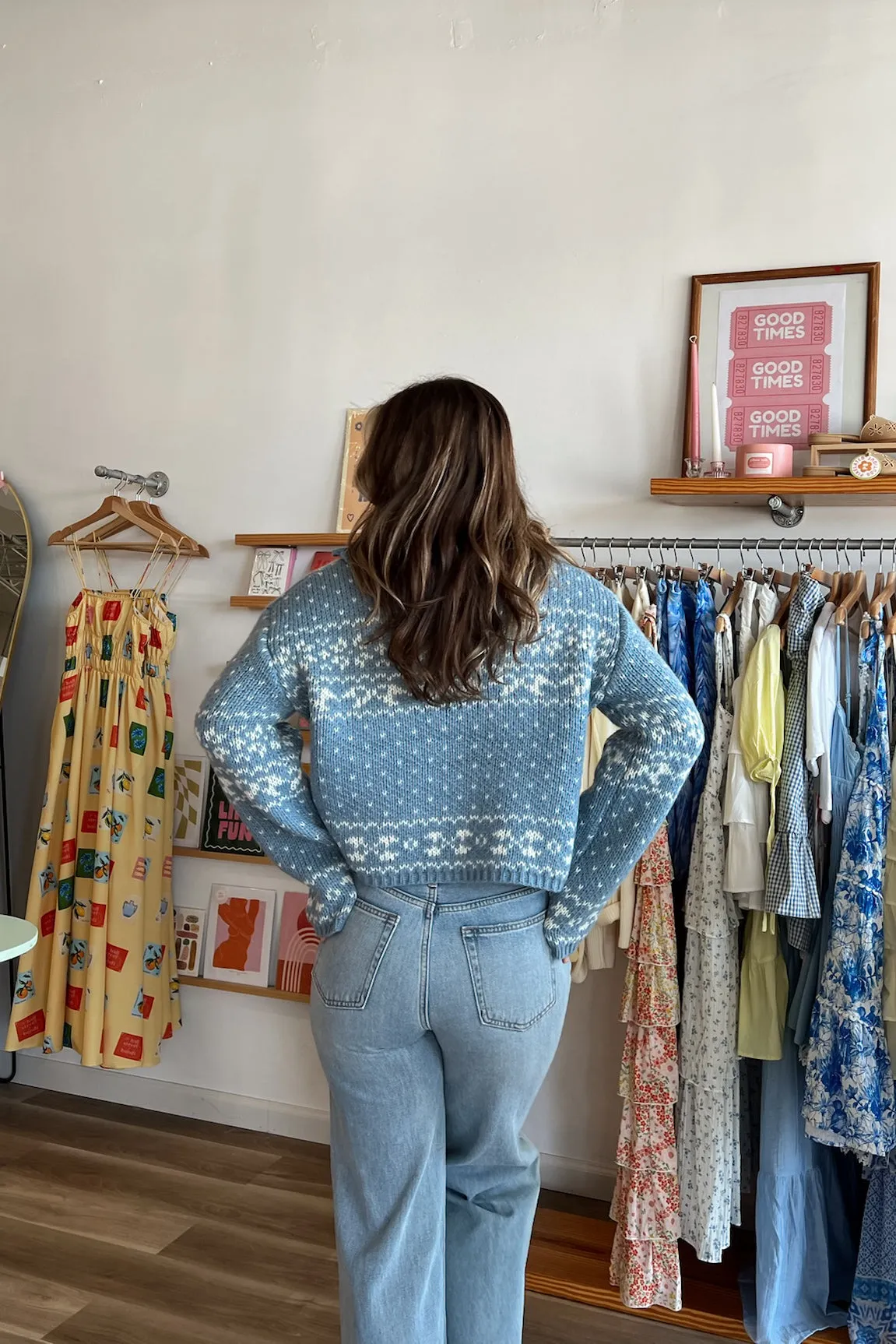 Genevieve Bow Cardigan in Blue | Restocked