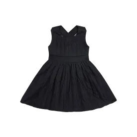 Girls Quilted Poplin Pinafore Dress - Black
