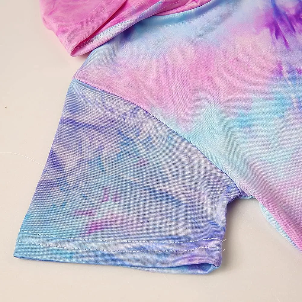 Girls Tie Dye Clothes Outfits Set Jogger Suits Sweatsuits Tracksuits Sweatshirts Hoodies Shorts Sets