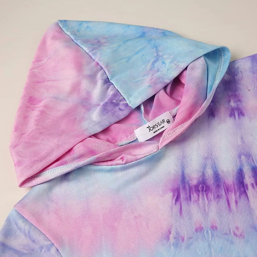 Girls Tie Dye Clothes Outfits Set Jogger Suits Sweatsuits Tracksuits Sweatshirts Hoodies Shorts Sets