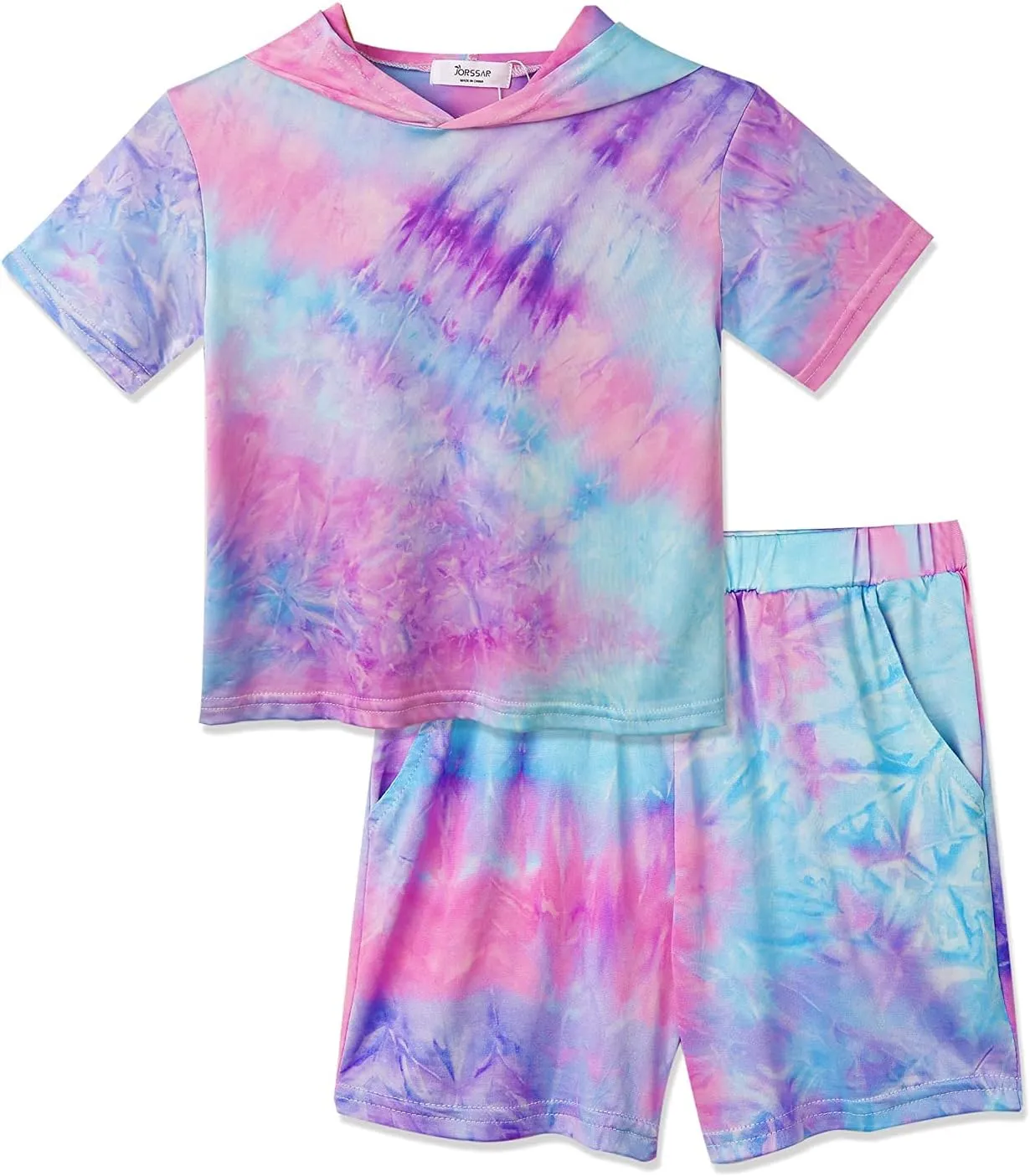 Girls Tie Dye Clothes Outfits Set Jogger Suits Sweatsuits Tracksuits Sweatshirts Hoodies Shorts Sets