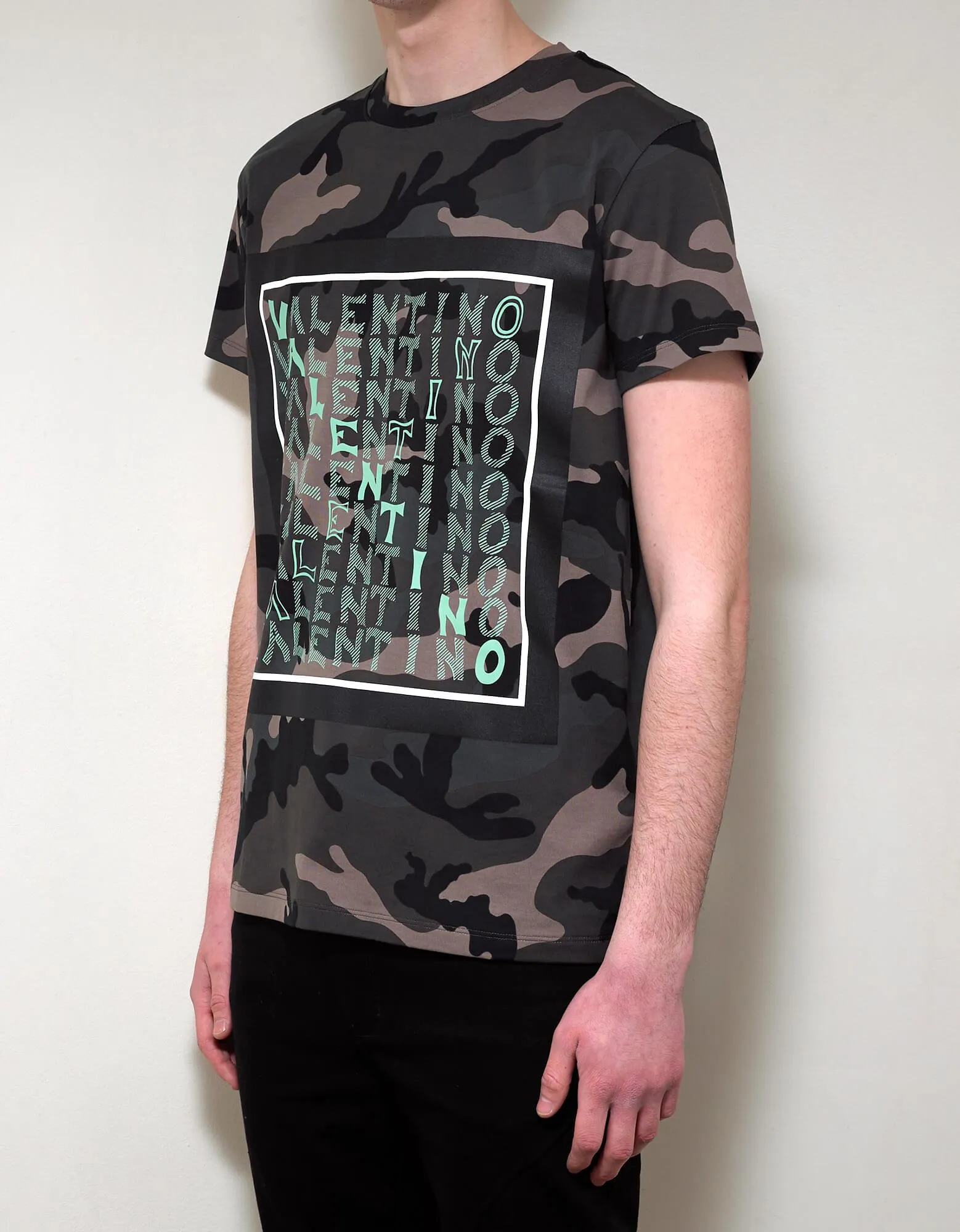Green Camo V For Valentino T-Shirt