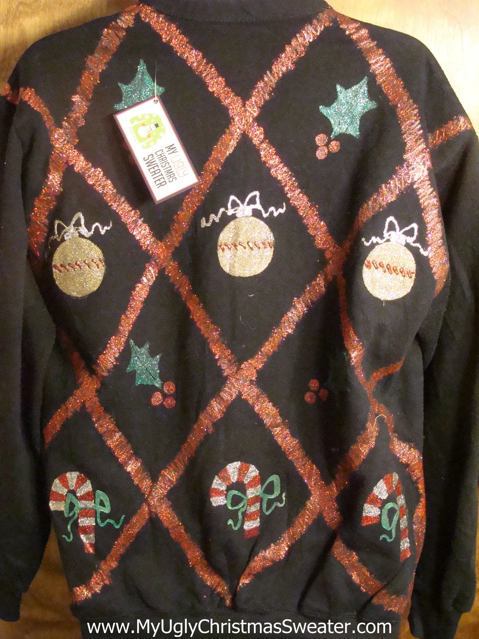 Home Crafted 80s Christmas Sweatshirt Cardigan