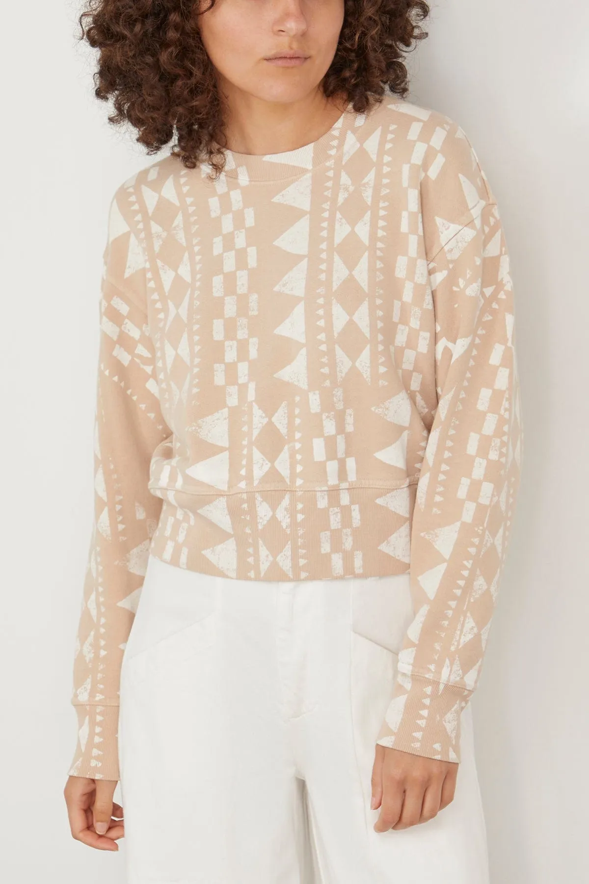 Joburg Sweatshirt in Camel/Dirty White