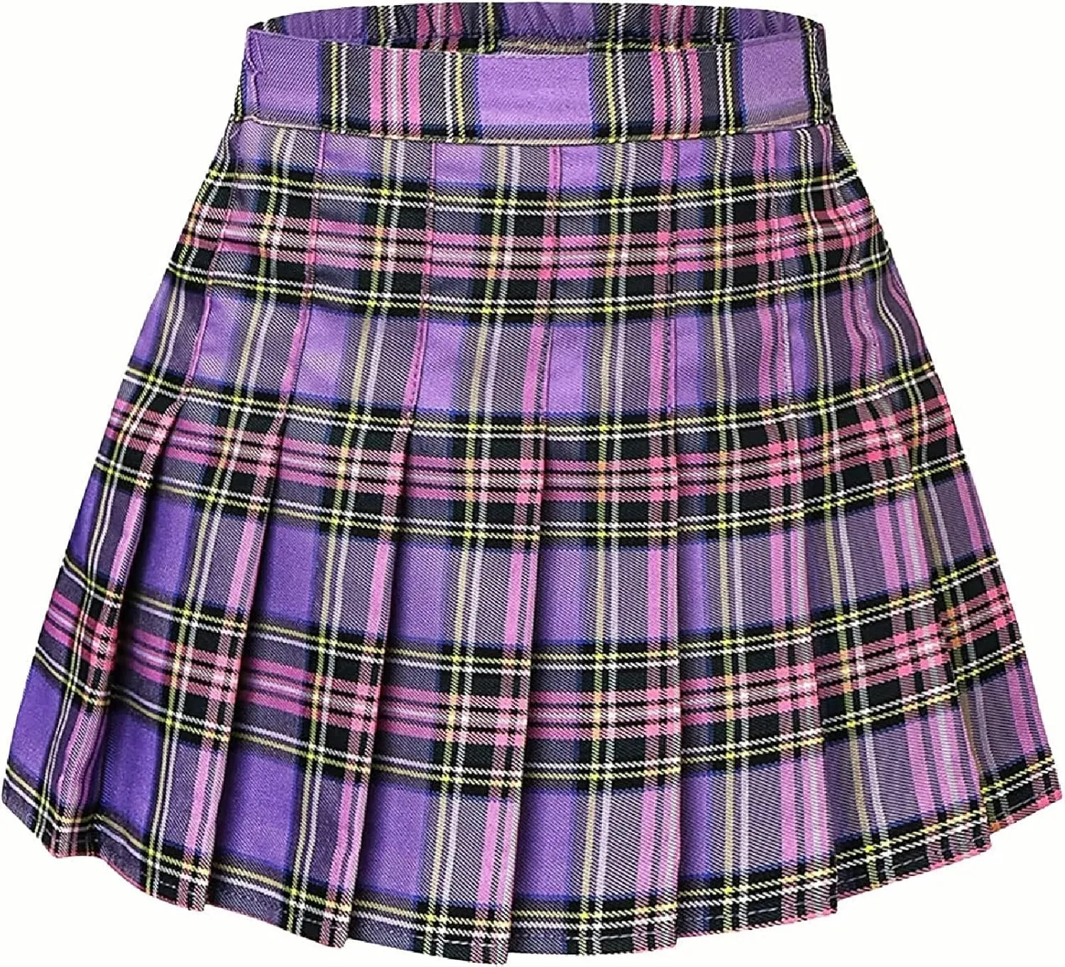 Joe Wenko Girls Women's Pleated Skirt, High Waist School Uniform A-Line Short Skirt