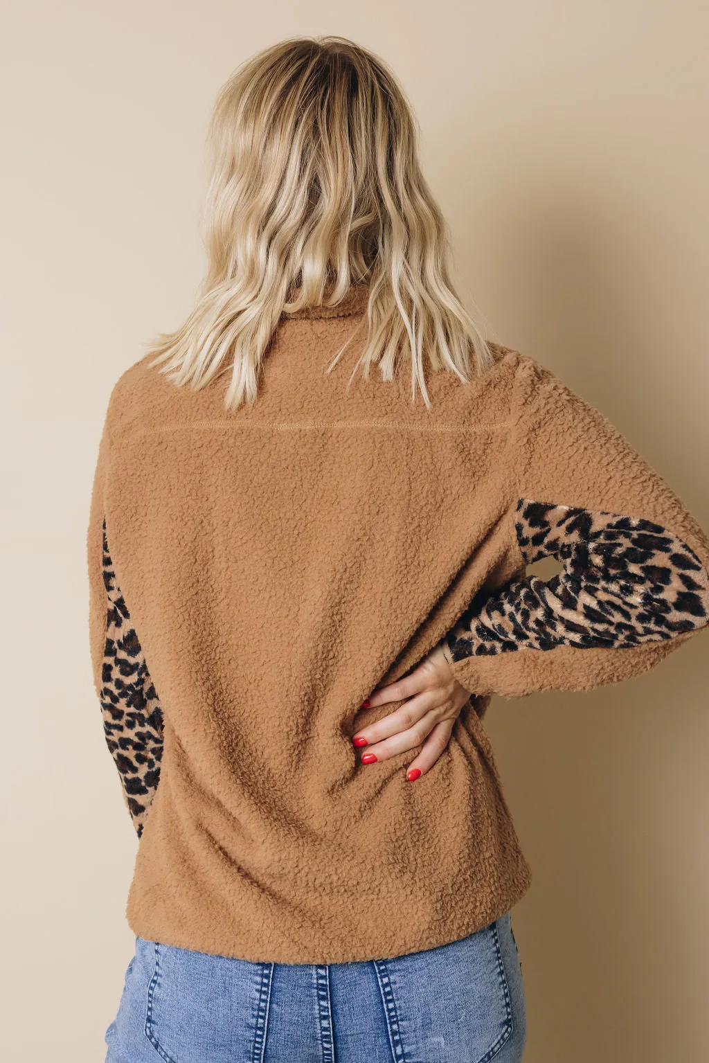 Lacole Leopard Sherpa Sweatshirt