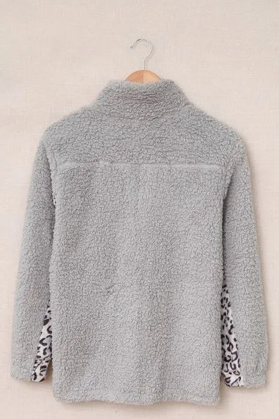 Lacole Leopard Sherpa Sweatshirt
