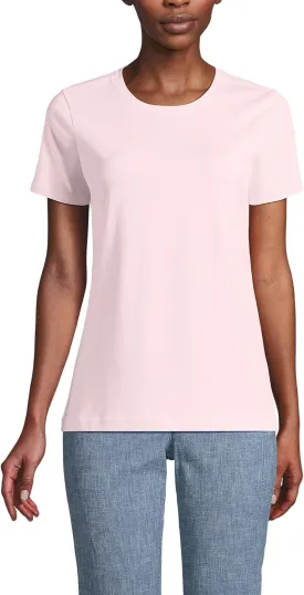 Lands' End Women's Relaxed American-Grown Supima Cotton Crew Neck T-Shirt
