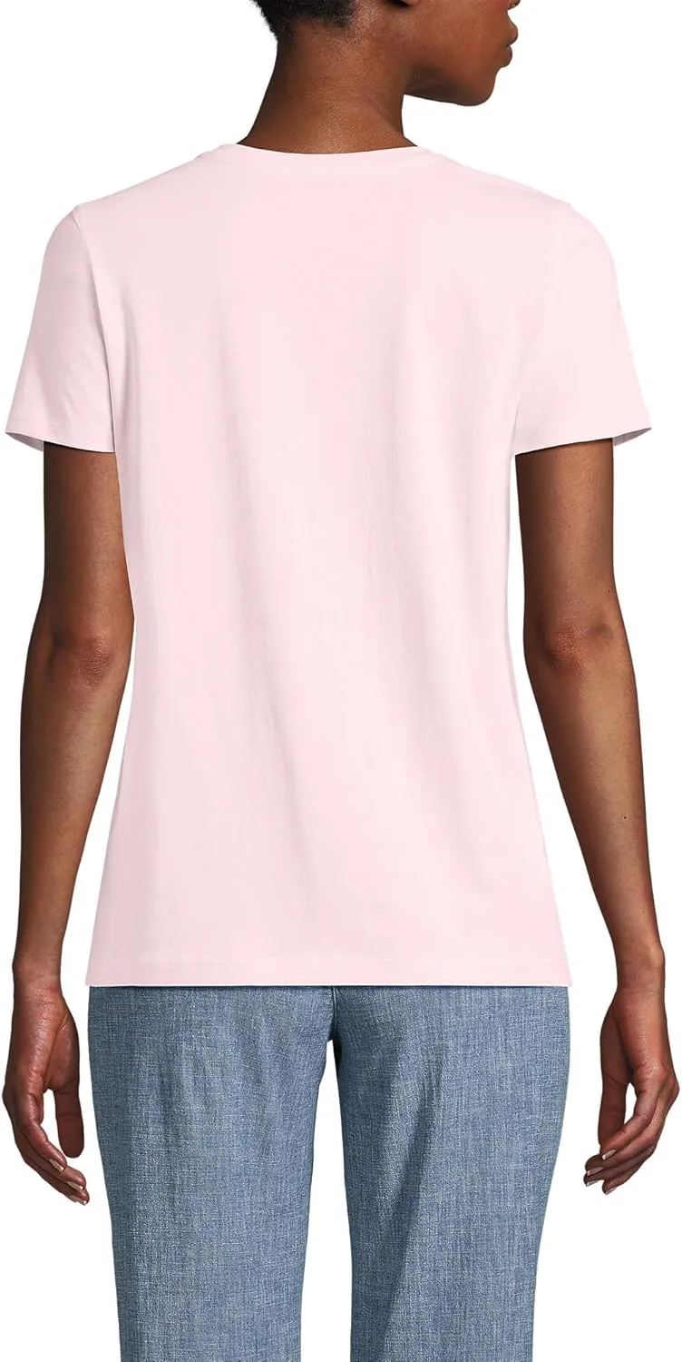 Lands' End Women's Relaxed American-Grown Supima Cotton Crew Neck T-Shirt