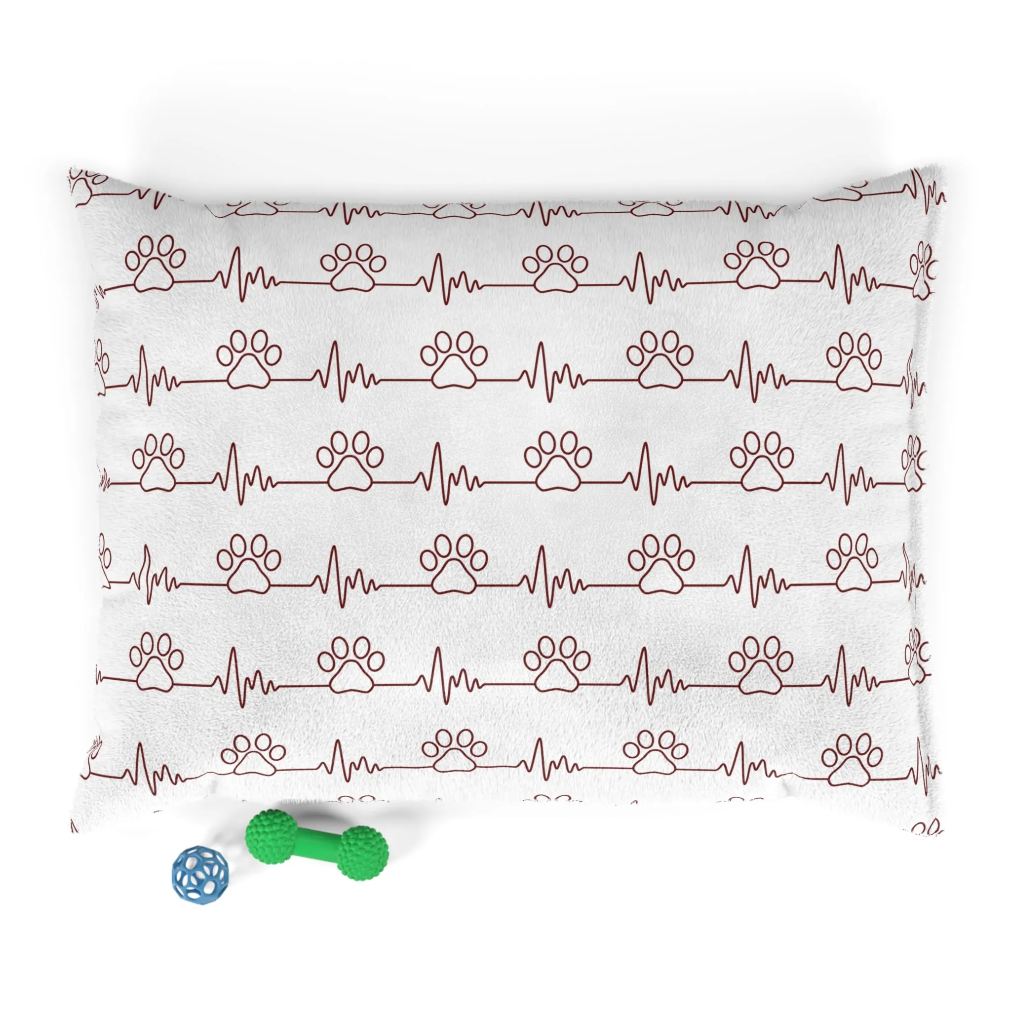Luxury Pet Bed, feather soft fleece, Dog Paw Heartbeat