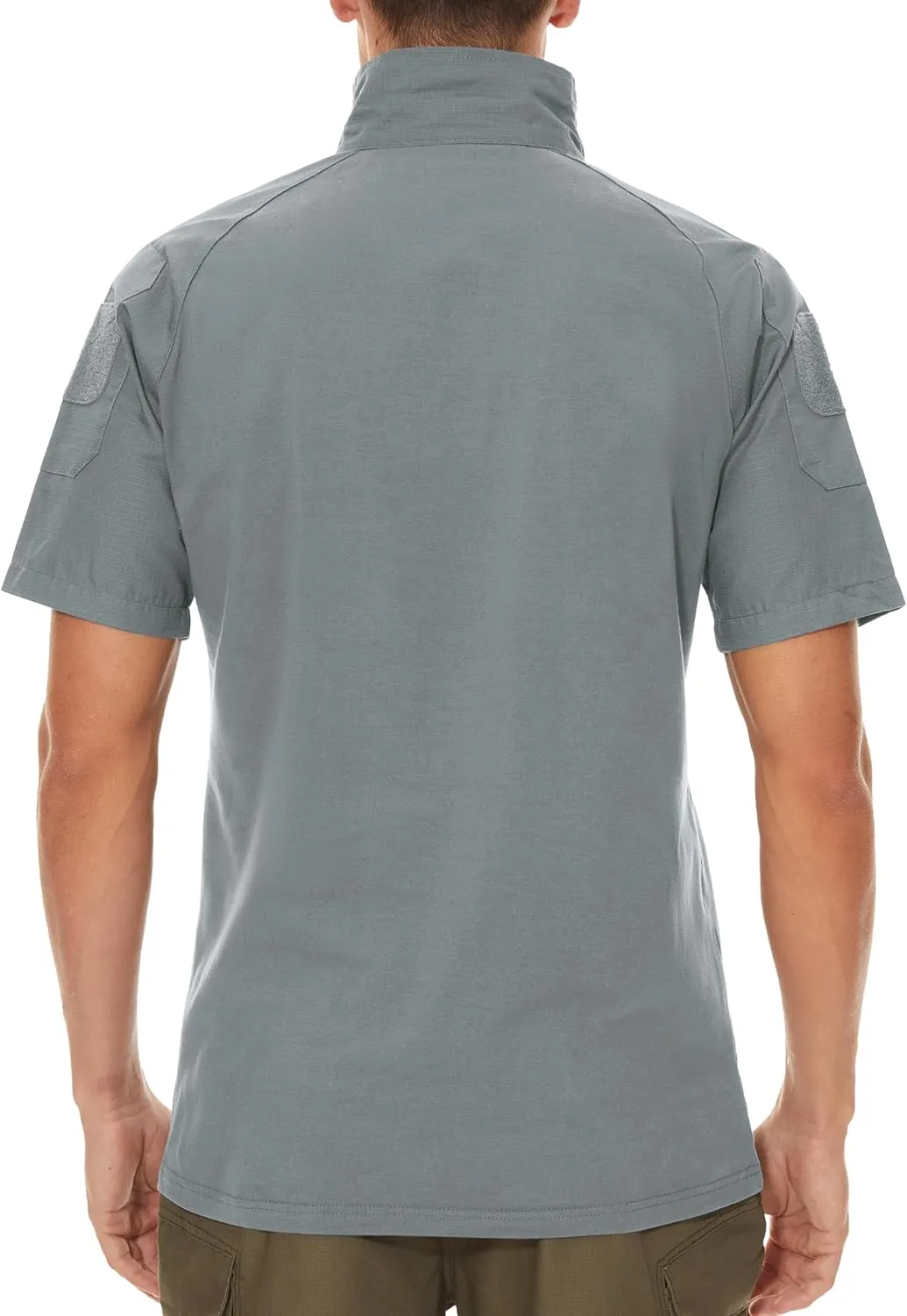 MAGCOMSEN Men's Tactical Military Shirts 1/4 Zip Short Sleeve Slim Fit Camo Shirt