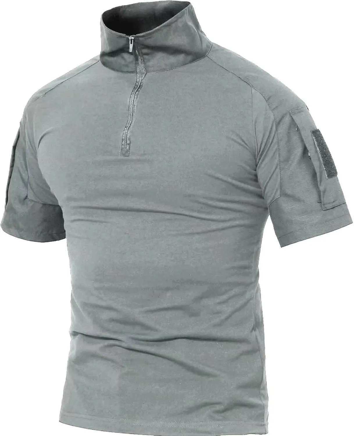 MAGCOMSEN Men's Tactical Military Shirts 1/4 Zip Short Sleeve Slim Fit Camo Shirt
