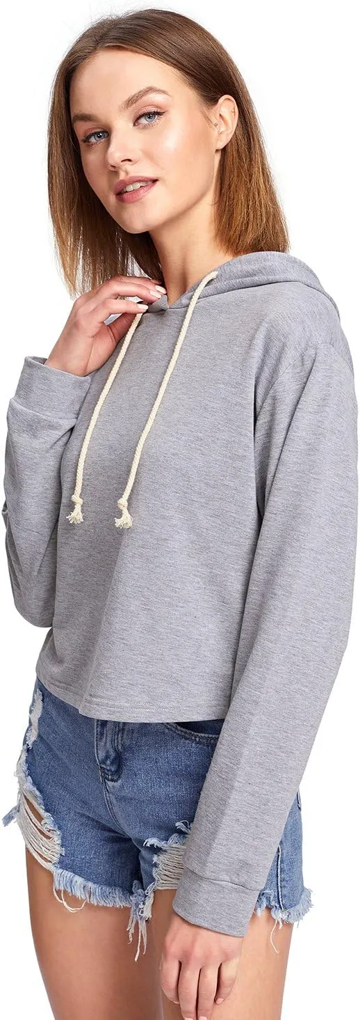 MakeMeChic Women's Cropped Hoodie Casual Workout Crop Sweatshirt Tops