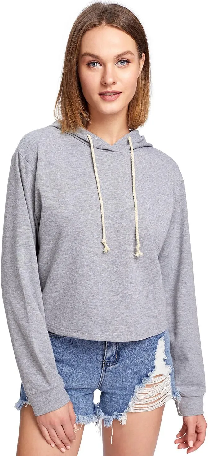 MakeMeChic Women's Cropped Hoodie Casual Workout Crop Sweatshirt Tops
