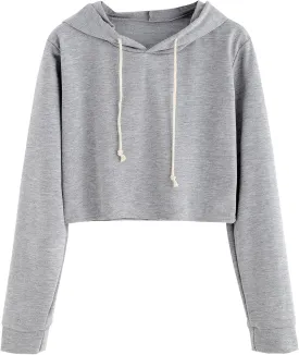 MakeMeChic Women's Cropped Hoodie Casual Workout Crop Sweatshirt Tops