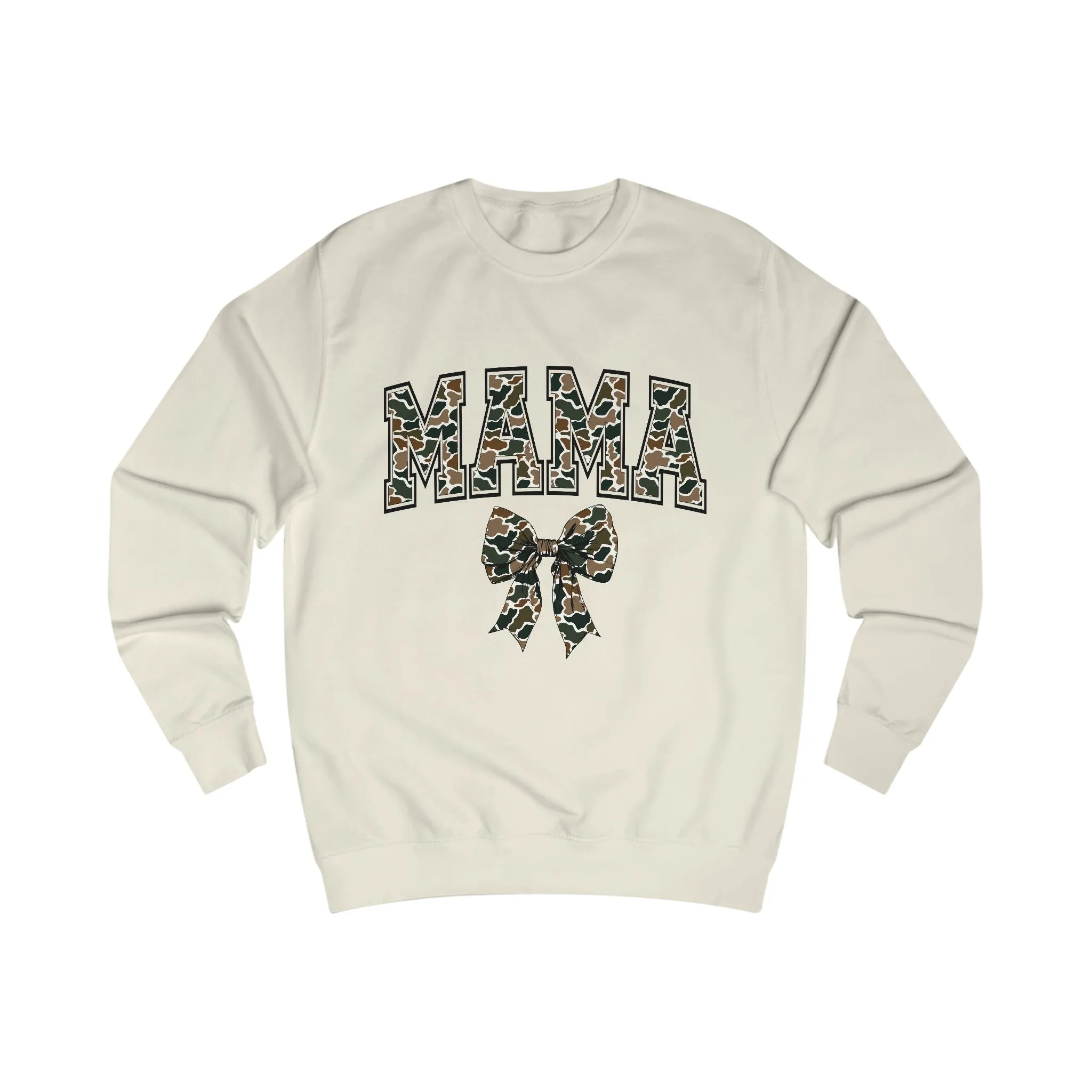 Mama Old Camo Bow Coquette Crewneck Sweatshirt
