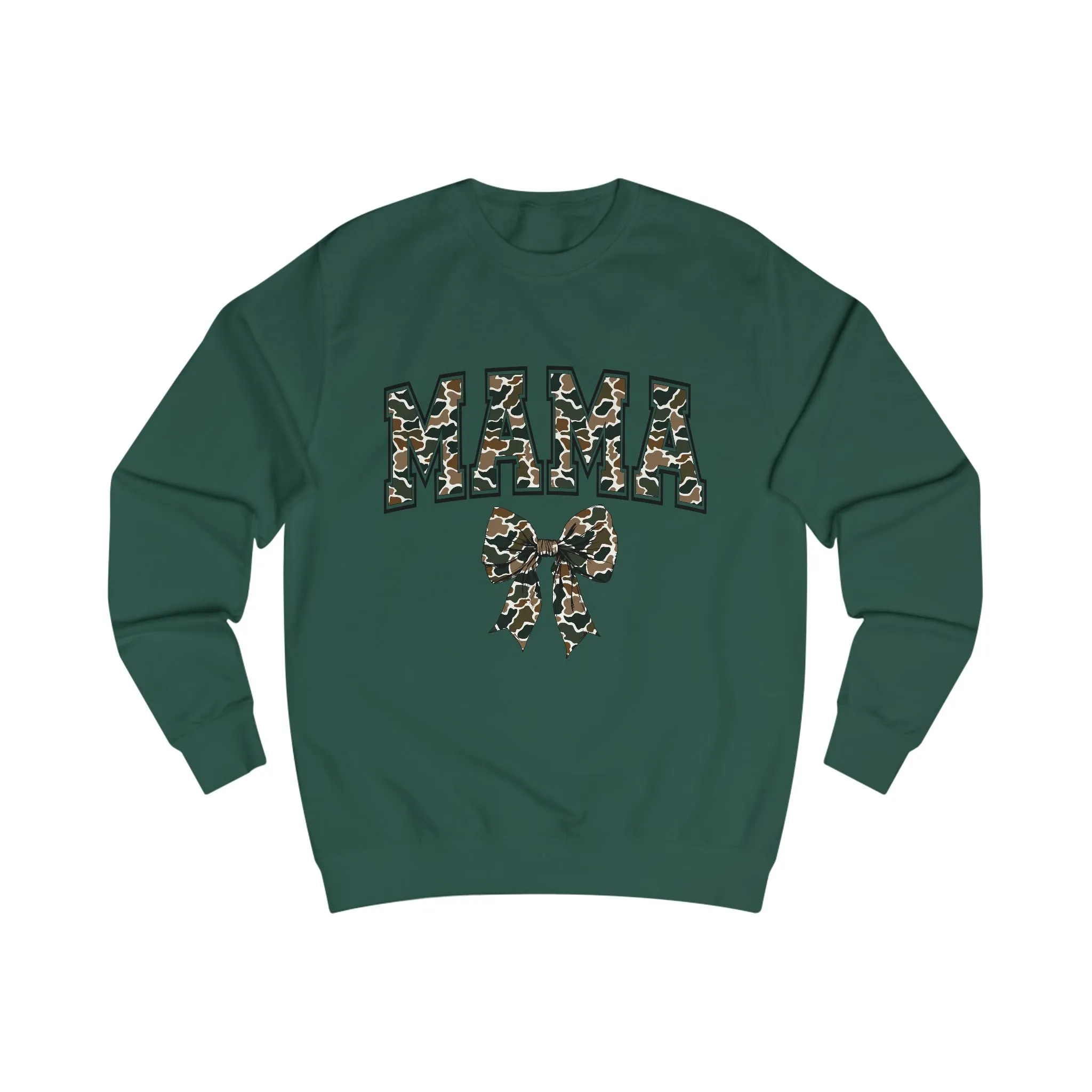 Mama Old Camo Bow Coquette Crewneck Sweatshirt