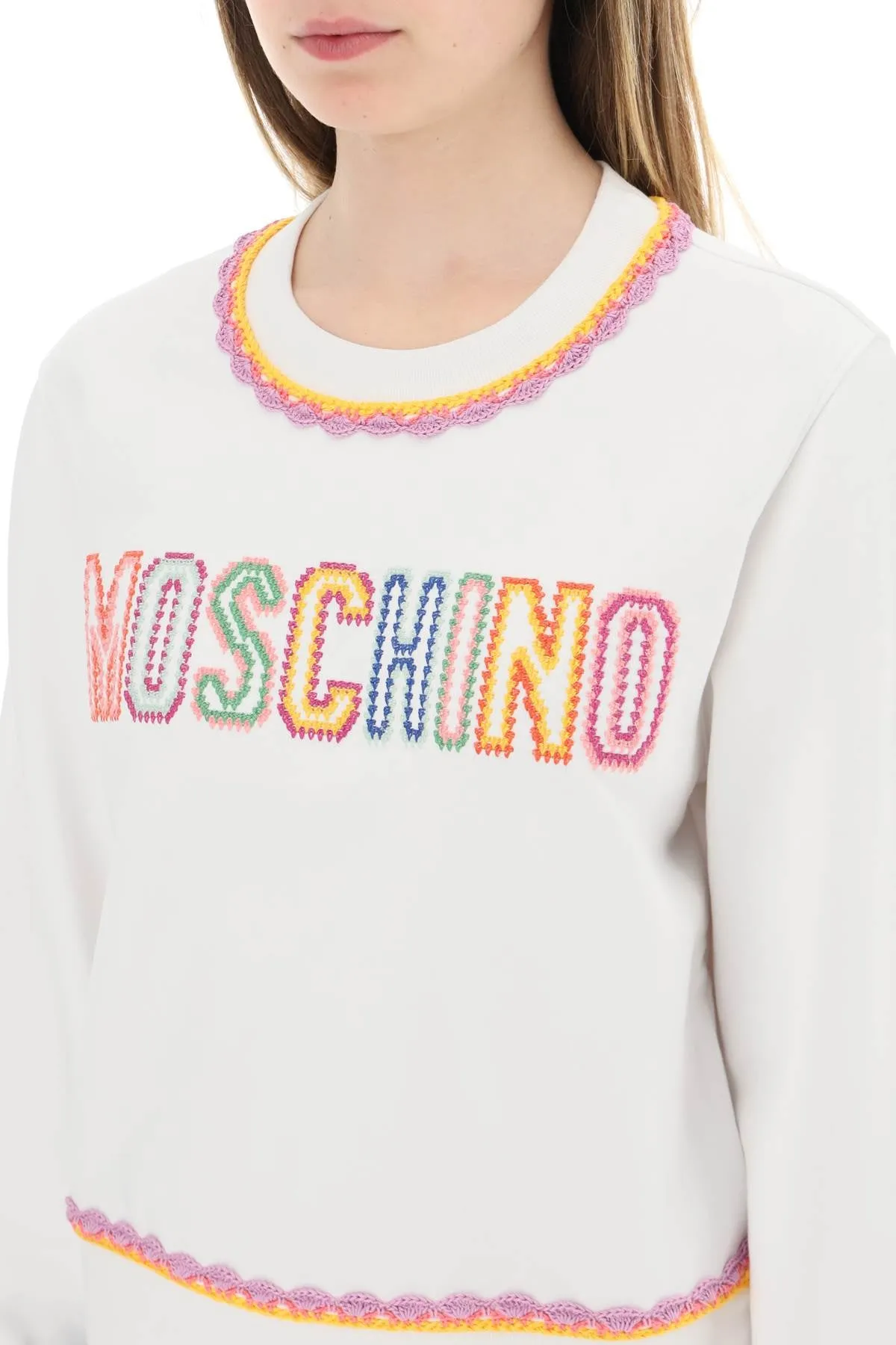 Moschino crew-neck embroidered sweatshirt