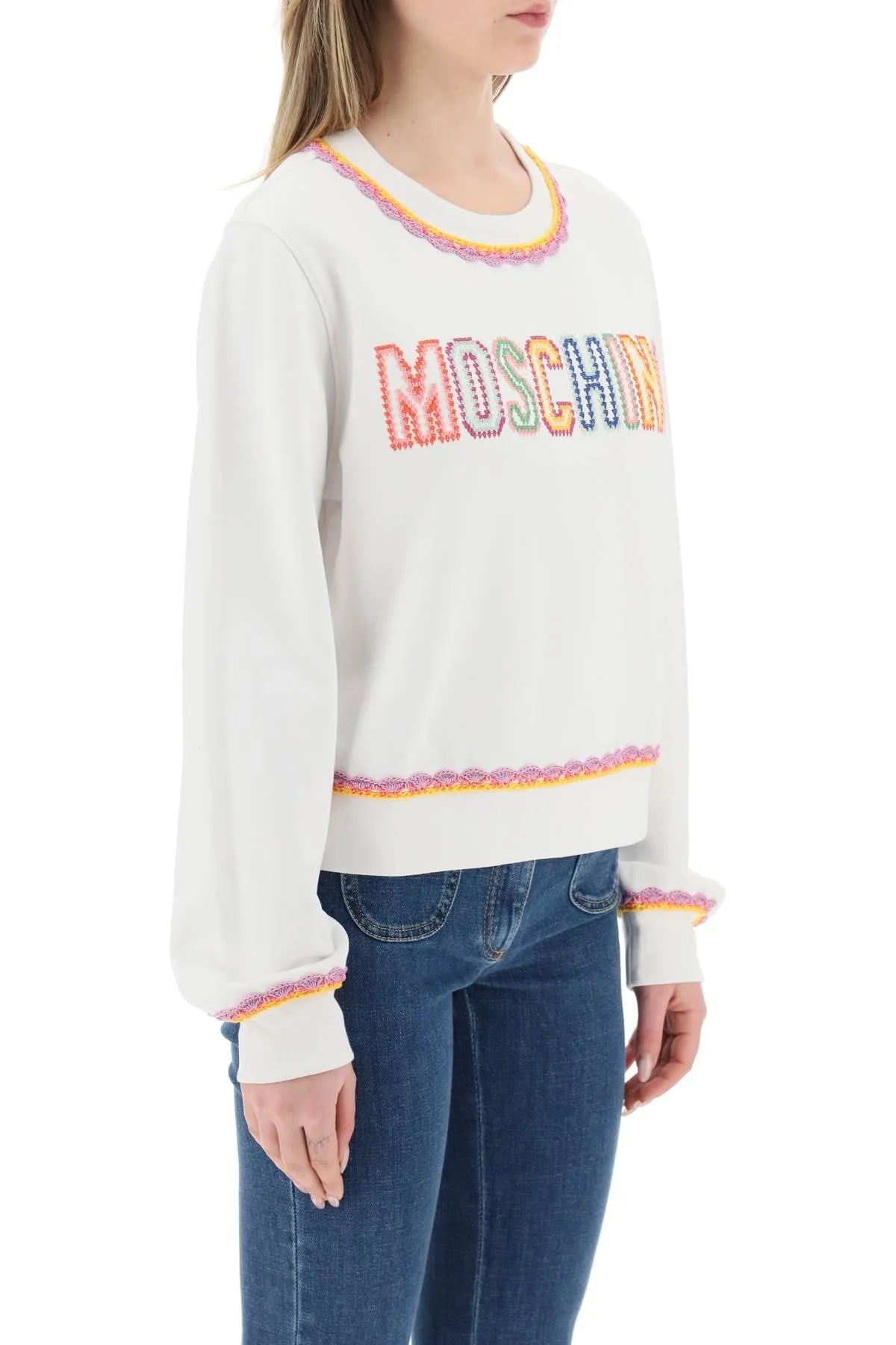 Moschino crew-neck embroidered sweatshirt