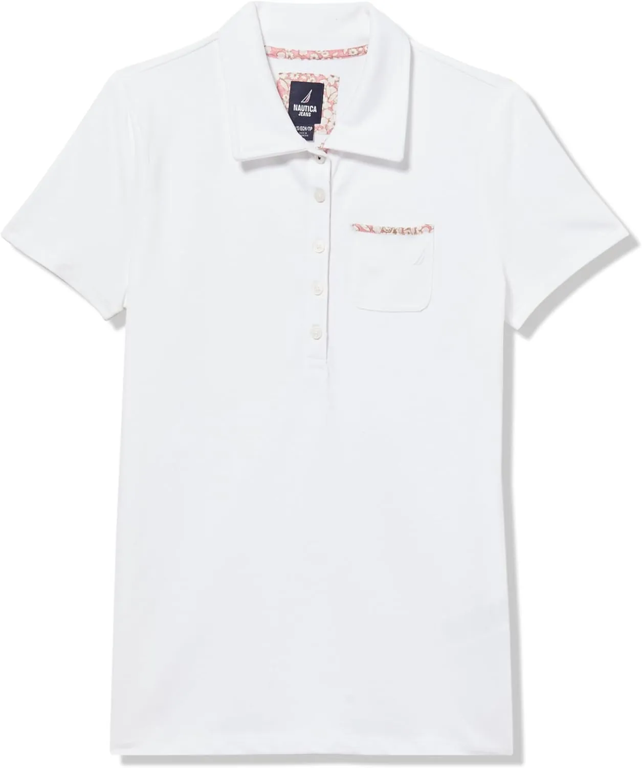 Nautica Women's Short Sleeve Button Placket Polo