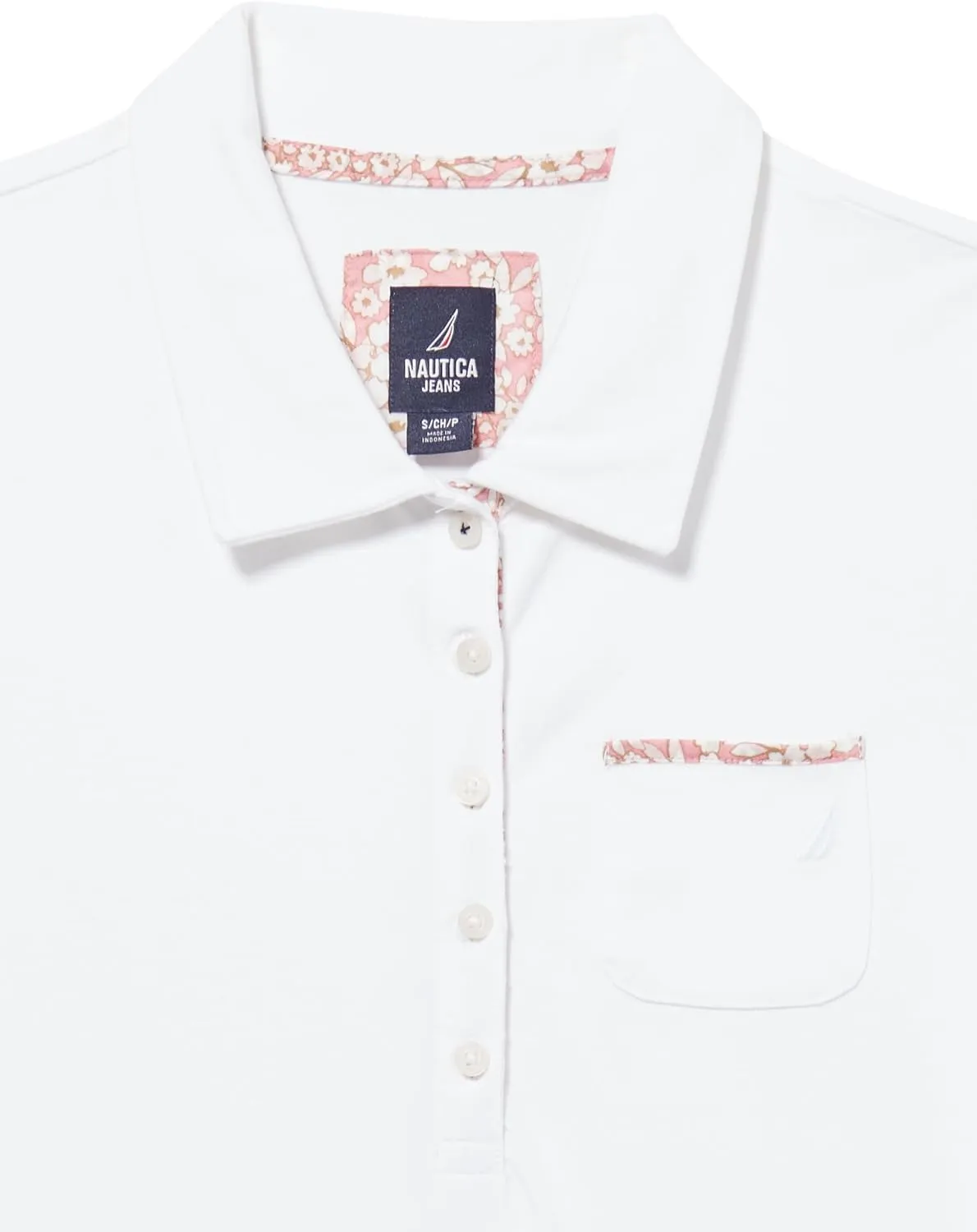 Nautica Women's Short Sleeve Button Placket Polo