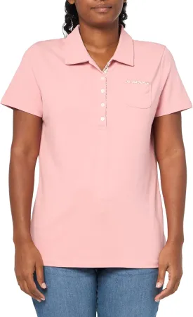 Nautica Women's Short Sleeve Button Placket Polo