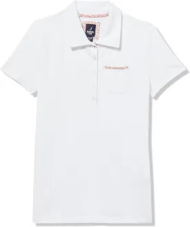 Nautica Women's Short Sleeve Button Placket Polo